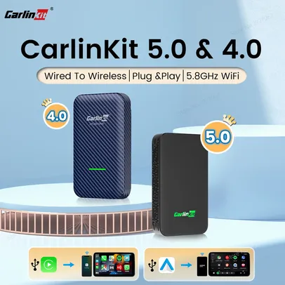 Carlinkit 5.0 Espelhamento Carplay e Android Auto Sem Fio