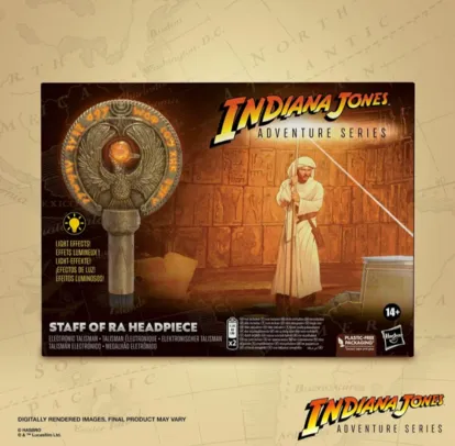 Medalhão Indiana Jones Adventure Series - Bastão de Ra, Acessório Para Cabeça - Com Efeitos de Luz - F8033 - Hasbro