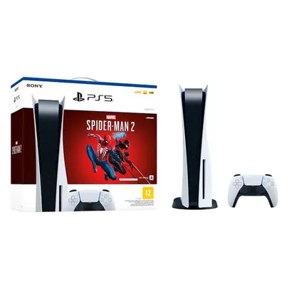 Console Playstation 5, SSD 825GB, Controle sem fio DualSense, Com Mídia Física + Jogo Marvels Spider-Man 2 PS5