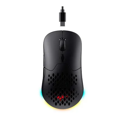 Mouse Gamer Sem Fio Havit MS963WB, RGB, 8000 DPI, 7 Botões, Bluetooth e 2.4G, Preto