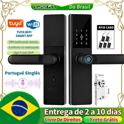 [Do Brasil] Fechadura eletrônica digital Tuya wifi Eletrônico Door Lock
