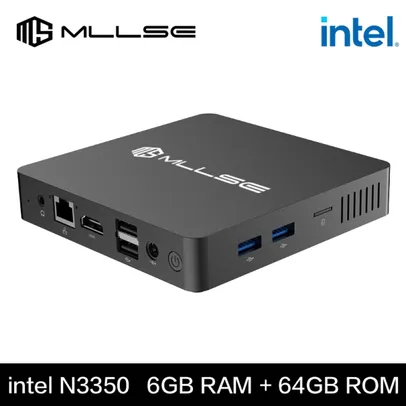 MLLSE-Mini PC Intel Celeron, CPU N3350, 6 GB de RAM, ROM 64 GB, HDMI, VGA, USB 3.0, Win10, WiFi, Blu