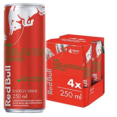 Pack de 4 Latas Red Bull Energético, Melancia, 250 ml