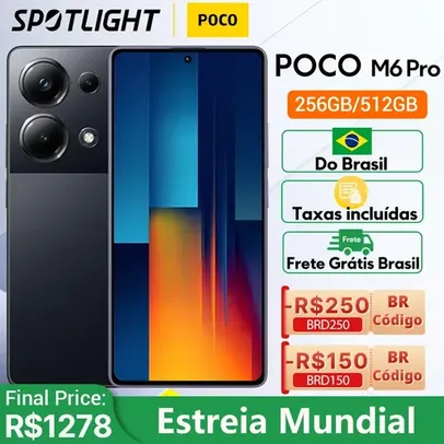Smartphone POCO-M6 Pro Versão Global 8/256GB Preto
