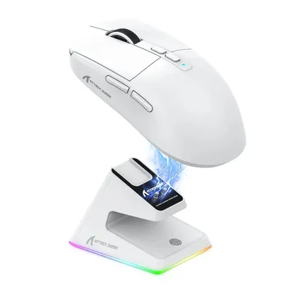 [Taxa inclusa] Mouse Gamer Attack Shark X6 Sem Fio com Dock de Carregamento - Bluetooth e 2.4Ghz, RGB, Sensor PAW3395