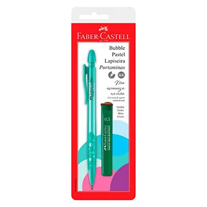 [+Por- R$5 ] Kit com 1 Lapiseira 0.5mm, Faber-Castell, SM/05BBVA, Bubble Pastel, Verde, + 1 Grafite