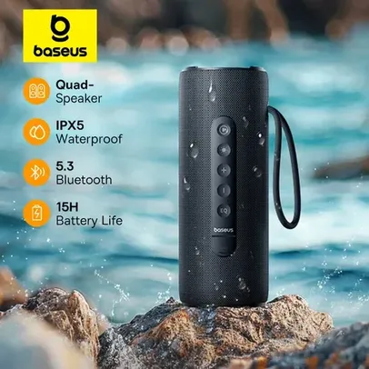 Baseus Alto-falante portátil, AeQur VO20, Bluetooth 5.3, IPX5, Playtime de 15 horas