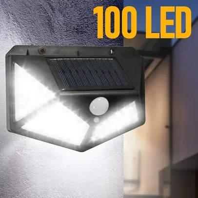 Lâmpada Solar LED com Sensor de Movimento, 4 Lados, Luminosa, Indução Humana, Impermeável, Pátio, Escadas ao ar livre, Luz, 100