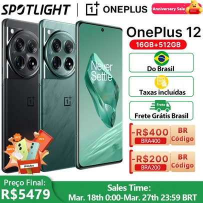 [No Brasil] Smartphone OnePlus 12, Estreia Mundial, Snapdragon 8, Gen 3, Câmera Hasselb