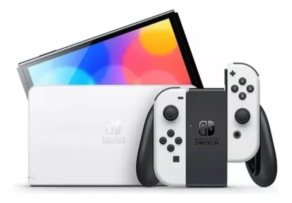 Nintendo Switch OLED 64GB Standard Branco e Preto
