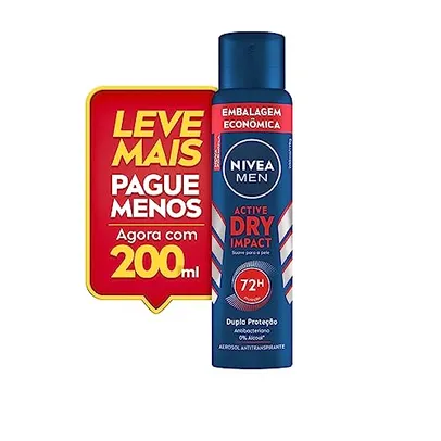 [REC] [+Por- R$9.7 ] NIVEA MEN Desodorante Antitranspirante Aerossol Dry Impact 200ml - 72h proteção