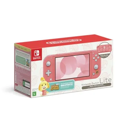 (APP) Nintendo Switch Lite Coral - Animal Crossing