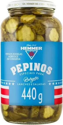 [ PRIME | REC | + POR - R$ 15,74 ] Hemmer Pepinos Burgers Em Rodelas 440G