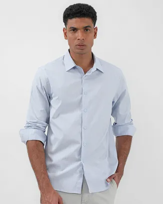 Camisa social masculina slim listras azul | Original by Riachuelo