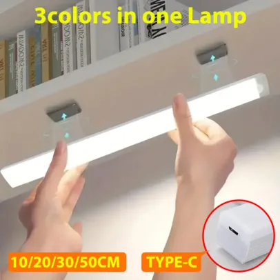 Luminária Led Sem Fio Com Sensor de Movimento Luz, Luz Noturna, Tipo C Recarregável 50cm