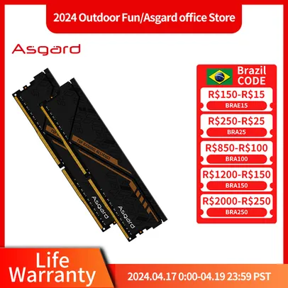 (Taxa inclusa) Memória RAM Asgard TUF Edition DDR4, 16GB (8GBx2), 3200MHz
