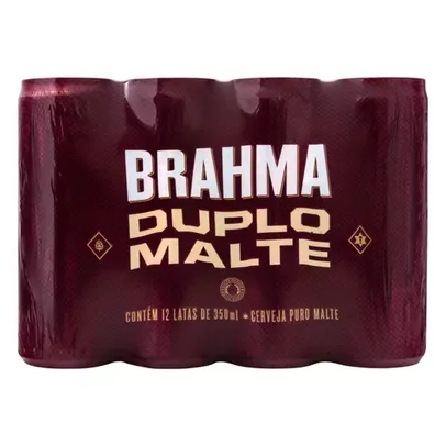 [Leve 5 = R$37/cada] Cerveja Duplo Malte lata 350ml 12 unidades Brahma