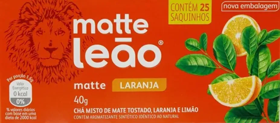 [PRIME | + POR - R$ 2,69] Matte Leão Chá De Laranja Fuze Com 1 Pacote com 25 Saquinhos