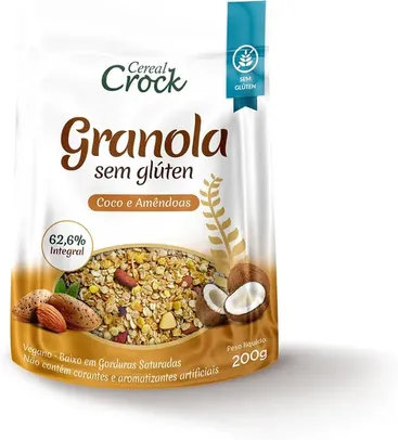 [ PRIME | Prox da Validade | Mais por Menos R$ 2,91 ] Cereal Crock Granola Sem Glúten Coco E Amêndoas Com Aveia Sem Glúten 200G