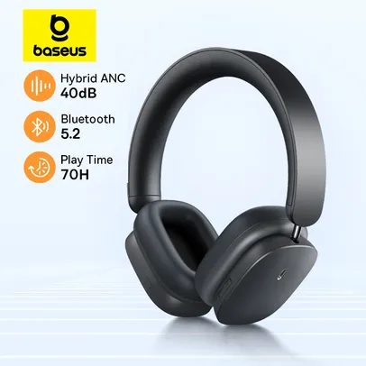 Fone de Ouvido Sem Fio BASEUS H1 ANC com 40dB, Bluetooth 5.2 e 70 Horas de Bateria