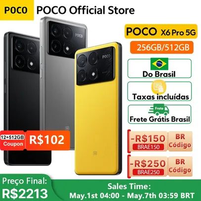 [No Brasil] Xiaomi Poco X6 Pro 8GB 256GB