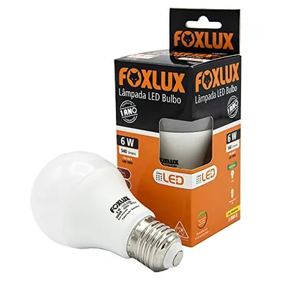 Foxlux Lâmpada LED Bulbo 6W 3000K Bivolt