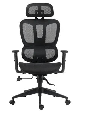 Cadeira de Escritório Dr. Office Business, Preta, Mesh, 2D com 7cm de altura ajustável, Suporta até 120kg