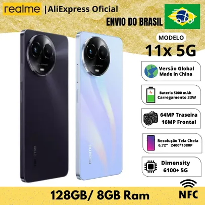 [Do Brasil] Smartphone Realme 11x 5G 8/128GB