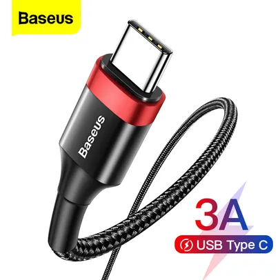 [C. Nova R$4.96] Cabo Baseus USB/ Tipo C - 2 Metros