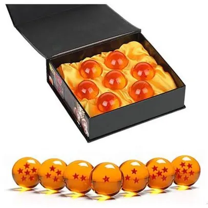 7 Esferas do Dragão com Caixa para guardar - Dragon Ball