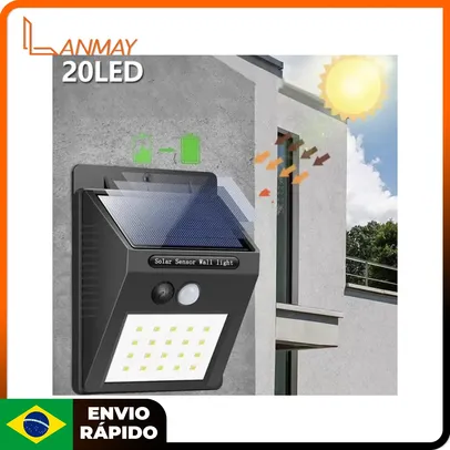 (Moedas/App) Luminária Solar Luz Led Com Sensor De Presença Automático