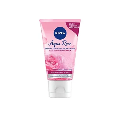 [+Por- R$12.6] NIVEA Sabonete Facial em Gel Aqua Rose 150ml - Remove impurezas e maquiagem
