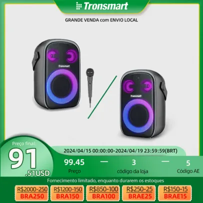 Tronsmart Halo 100 Speaker, Caixa De Som Bluetooth 60w Portátil Caixinha De Som, Com M