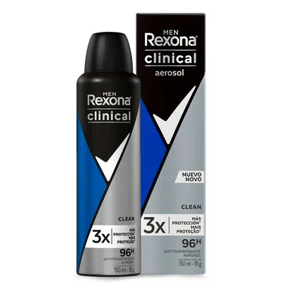 [60%Off na 2ª unid R$12,53] Antitranspirante Rexona Clinical Clean 150ml