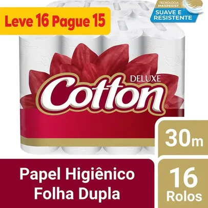 (LEVE 3 PAGUE 2) Papel Higiênico Cotton 16 Rolos 30 Metros