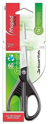 Tesoura 17cm, Maped, Essentials Green, 468010, Preto