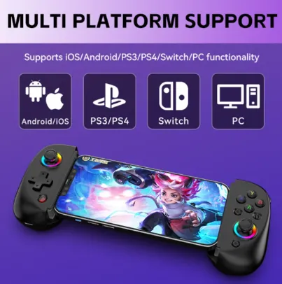 [Taxa Inclusa] Joystick/Gamepad BSP D8 sem fio Bluetooth para Android / IOS / Switch / PC