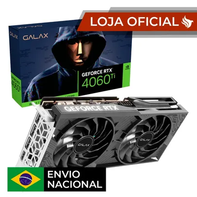 [Brasil] Placa de Video Galax GeForce RTX 4060 Ti 1-Click OC, 8GB, GDDR6, 128-bit, 46ISL8MD8COC