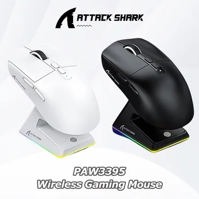 [Taxa Inclusa/Moedas] Mouse Gamer Sem Fio Attack Shark X6 com dock de carregamento