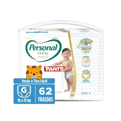 [Rec] Personal Fralda Baby Premium Pants G - 62 Unidades