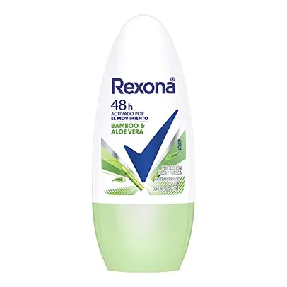 [Leve +Por- R$5.9] Rexona Desodorante Antitranspirante Fem Roll On Bamboo & Aloe Vera 50Ml