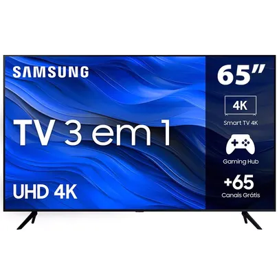 Smart TV Samsung 65 UHD 4K 65CU7700 2023, Processador Crystal 4K, Gaming Hub, Visual Livre de Cabos, Alexa built in, Controle Único