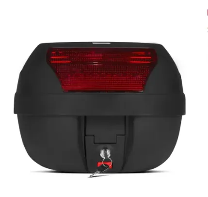 Bauleto Moto 28 Litros Pro Tork Smart Box Bau Lente Vermelha