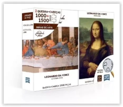 Quebra-Cabeca Toyster Combo 1000 e 1500 peças Leonardo da Vinci - Monalisa e A Última Ceia