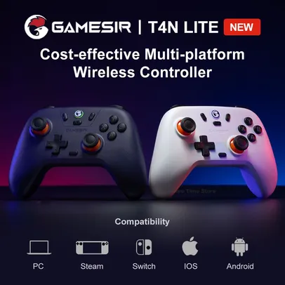 (Taxa Inclusa/Moedas) Controle Gamepad Sem Fio Gamesir T4N Lite Compatível com Pc, Switch, Steam, Android