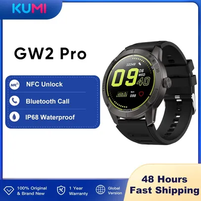 [Taxa Inclusa]Smartwatch KUMI GW2 Pro relógio inteligente, chamada bluetooth, fitness esporte