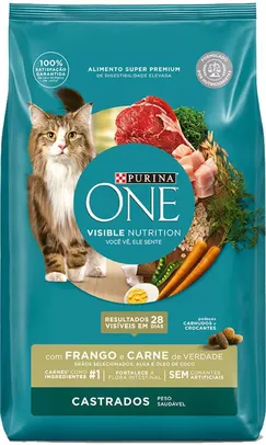 Ração Seca Nestlé Purina One Frango e Carne para Gatos Castrados 7,5kg