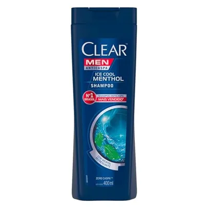 (Kit 6un) Clear Men Ice Cool Menthol Shampoo Anticaspa, 400ml
