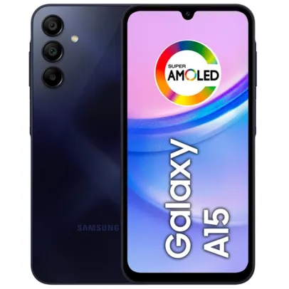 Smartphone Samsung Galaxy A15 VERSÃO 256GB 8GB RAM Tela 6.5 Super AMOLED 90Hz NFC