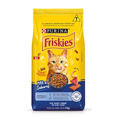 (Rec) Purina Nestlé Friskies Ração Seca Para Gatos Adultos Peixes E Frutos Do Mar 3Kg